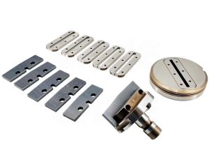 Slitting tool with interchangeable cutting blades complete